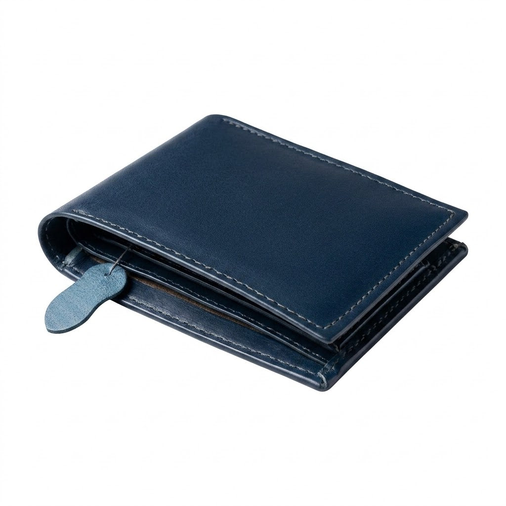 Men's Genuine Blue Leather Wallet